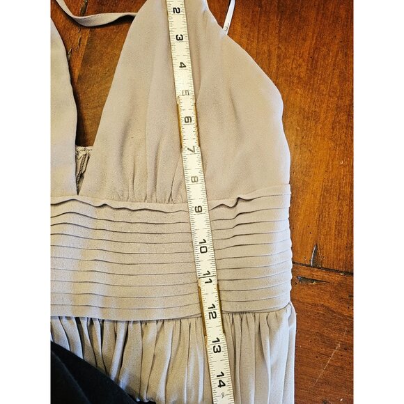 Lulus pleated maxi dress size Large spaghetti strap gray adjustable strap - Picture 8 of 12